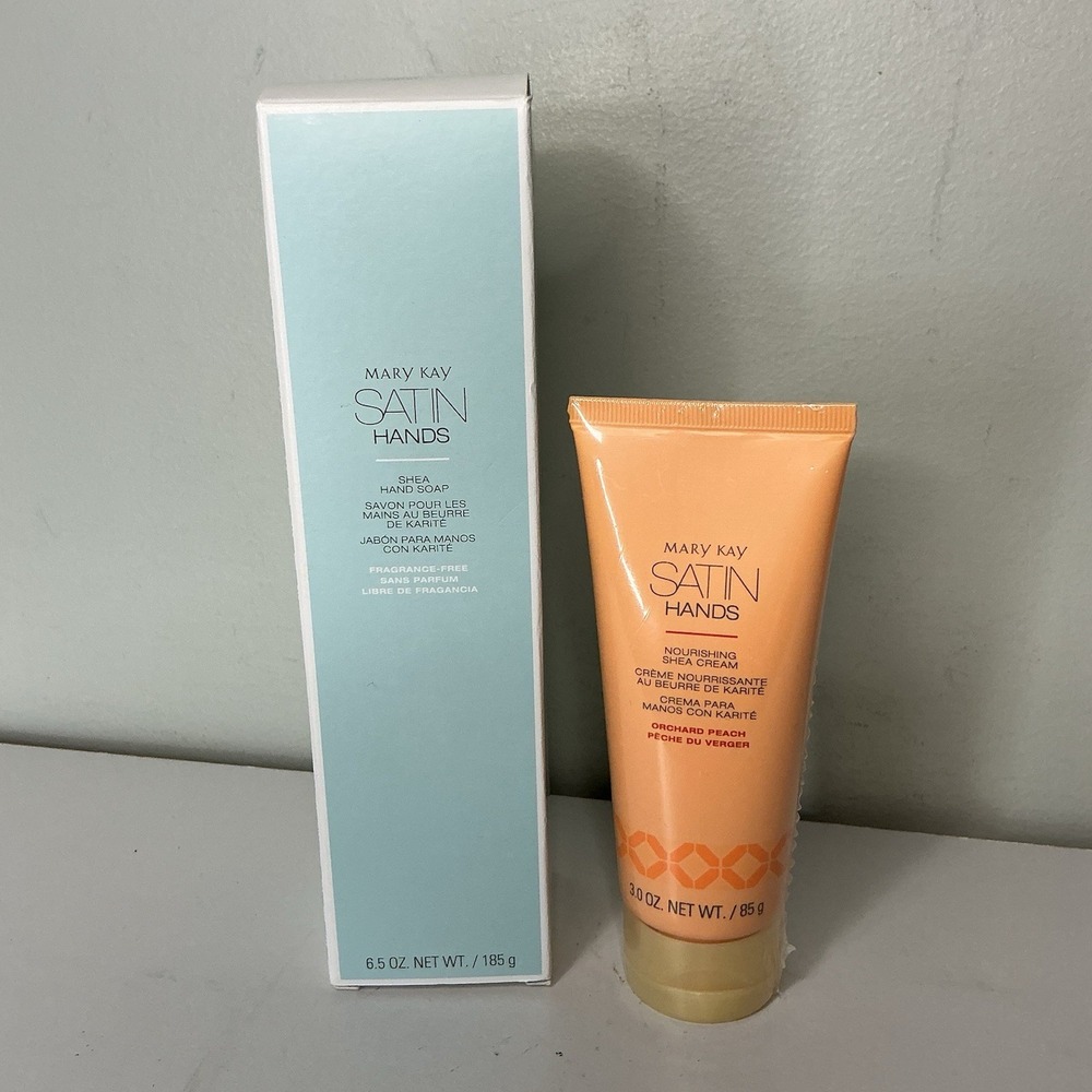 Mary Kay Satin Hands Soap & Nourishing Shea Cream Orchard Peach Lot Discontinued